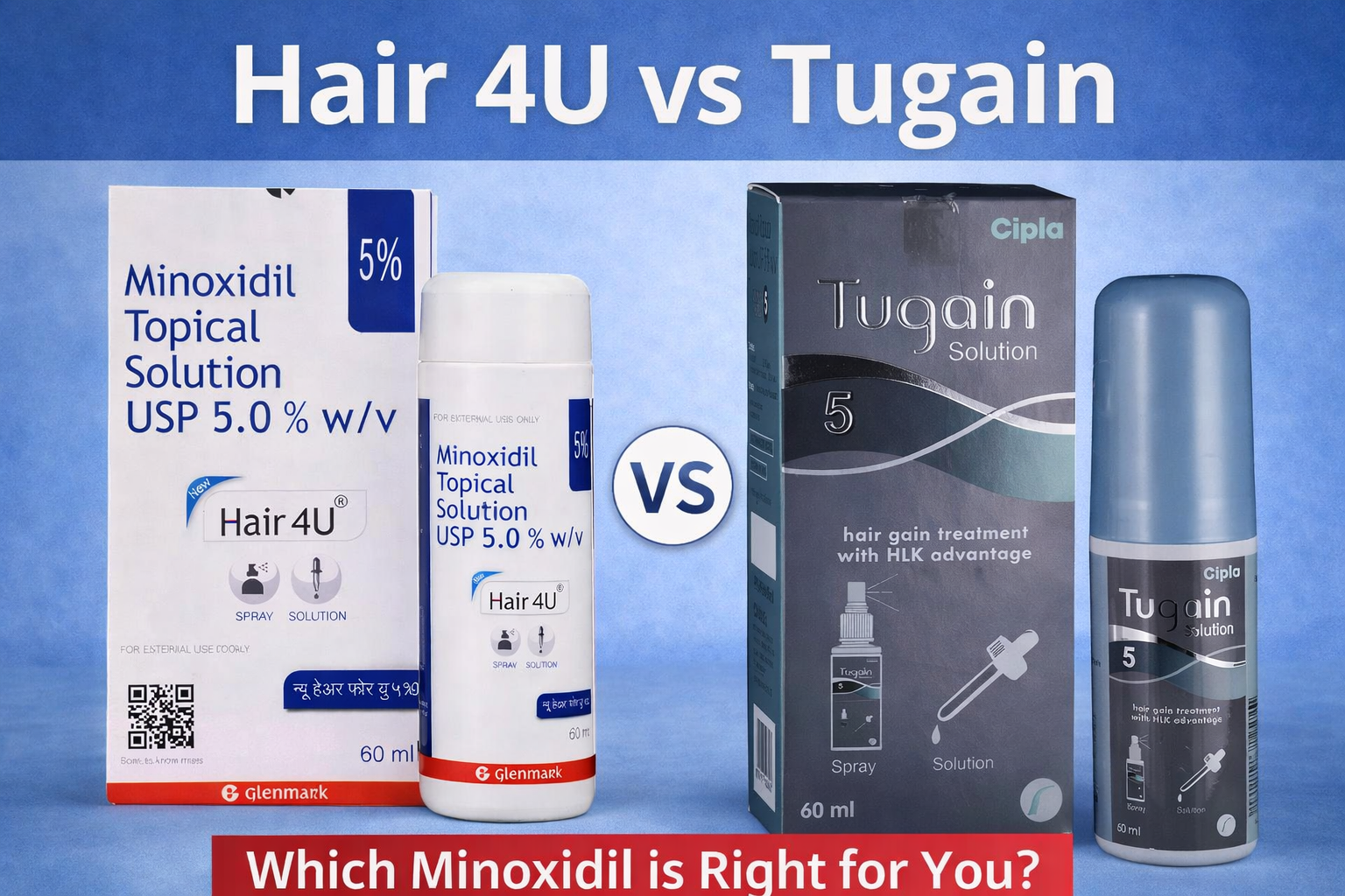 Hair 4U vs Tugain Minoxidil, let's talk about differnces