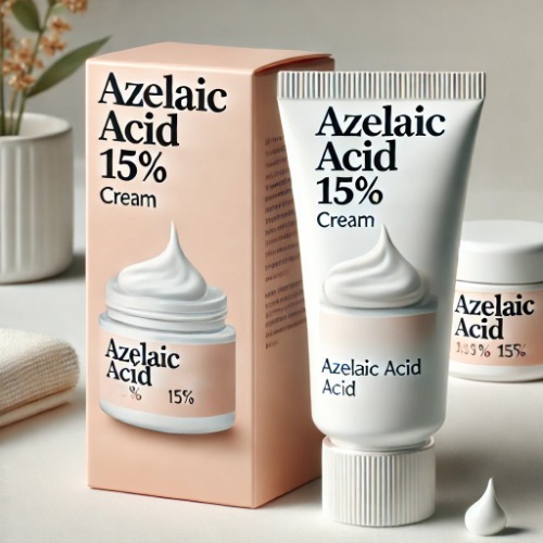 Close-up of Azelaic Acid 15% cream tube and packaging