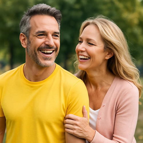 Image showing a confident lifestyle – a vibrant man or happy couple enjoying life