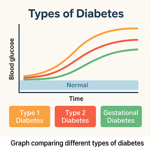 Graph comparing different types of diabetes