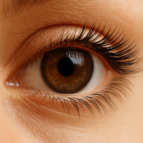 Close-up of eyelashes protecting the eye