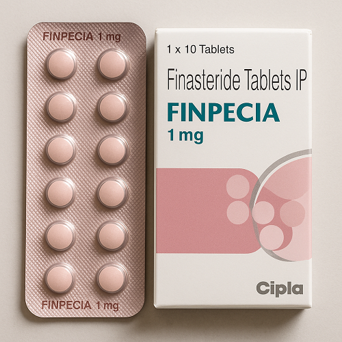 Finpecia 1mg package and packaging box close-up image