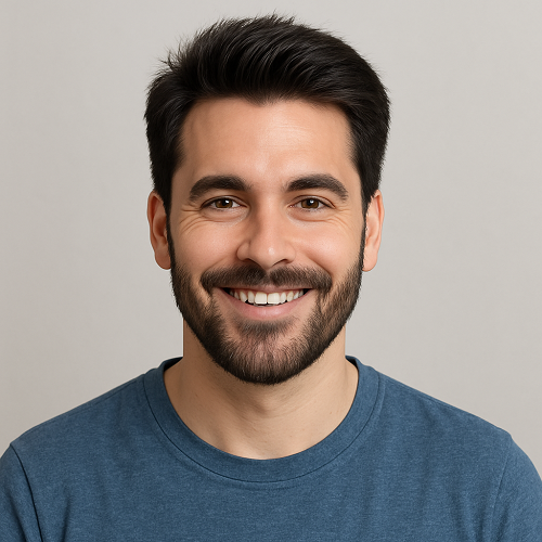 A man with visibly fuller hair after using Mintop Forte 5% Solution