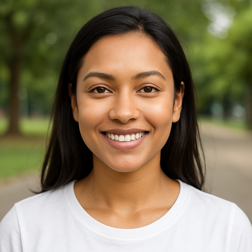 A patient with improved skin tone after using Melalite Forte Cream