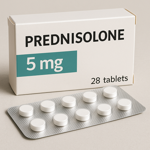 Prednisolone package and packaging box close-up image