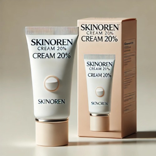 Close-up of Skinoren Cream 20% tube and packaging box