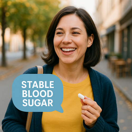 A patient going about daily life with stabilized blood sugar after taking Cetapin XR 500mg