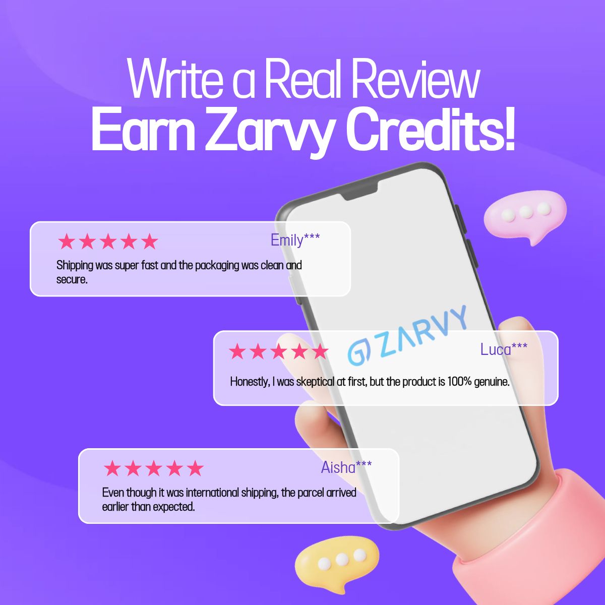 Write a Real Review and Earn Zarvy Credits!