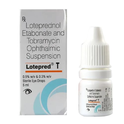 Lotepred T Eye Drops 5ml front view – Loteprednol Etabonate &amp; Tobramycin