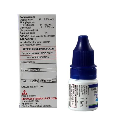 Tropicacyl-Plus Eye Drops 5ml bottle and packaging