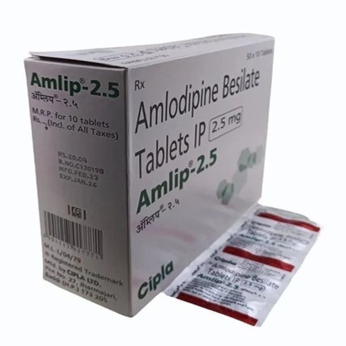 Amlip 2.5 500 Tablets blister strip close-up