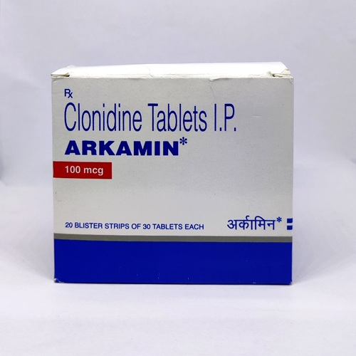 Arkamin 100mg 600 tablets product box with printed label and tablet strips
