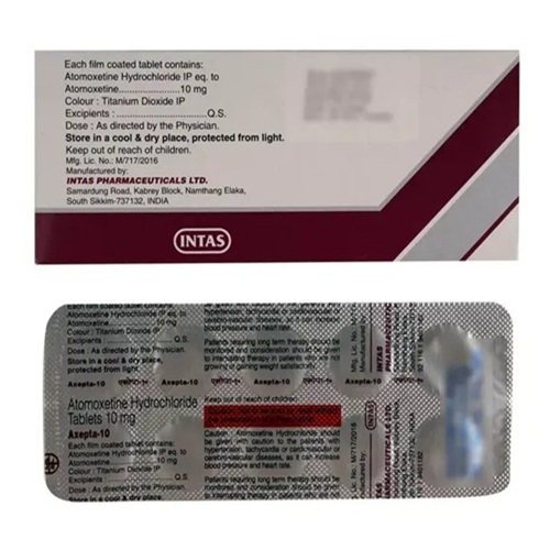 Axepta 10 blister strip showing tablet layout