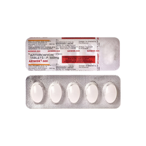 Aziwok 500 50 tablets back side packaging