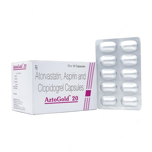 AztoGold 20 box standing next to a blister pack