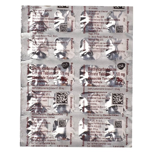 Banocide 50 tablets blister strip close-up