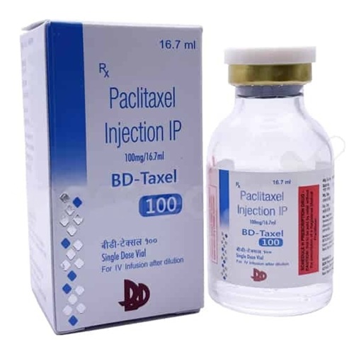 Bd-Taxel 100 (Paclitaxel) injection 100mg 16.7ml amber vial with branded carton packaging for chemotherapy oncology therapy online pharmacy