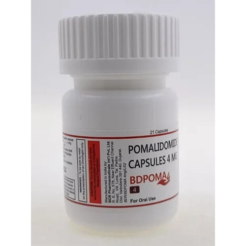 Bdpoma 4 (Abiraterone Acetate) white plastic pill bottle 21 capsules close-up packaging for prostate cancer online pharmacy