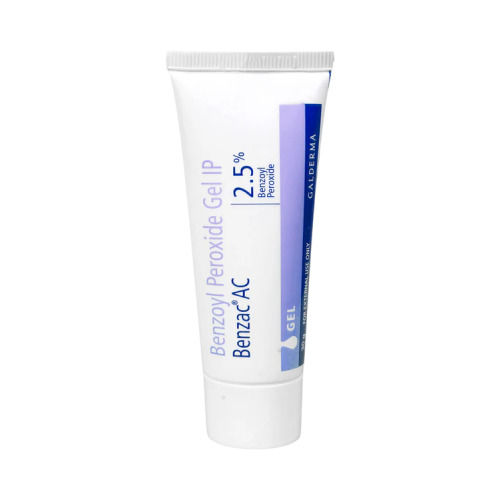 Benzac AC 2.5% Gel white tube with blue label for acne treatment