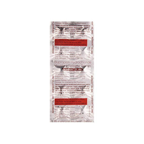 Bupron XL 300 tablets silver blister pack close-up