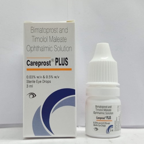 Careprost Plus Eye Drops 3ml bottle with box packaging