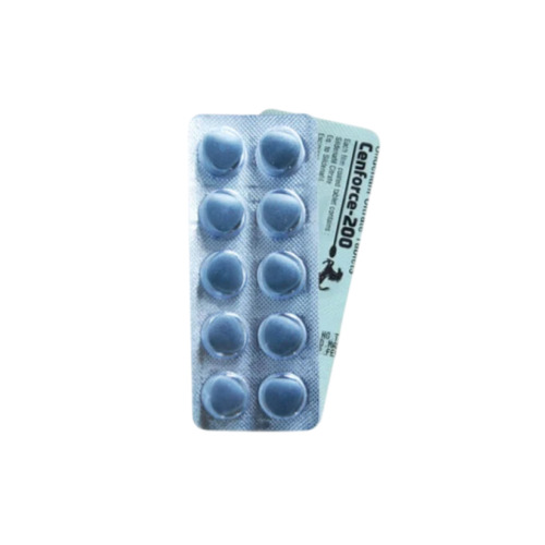 Cenforce 200mg (Sildenafil Citrate) stacked blister strips with blue round tablets