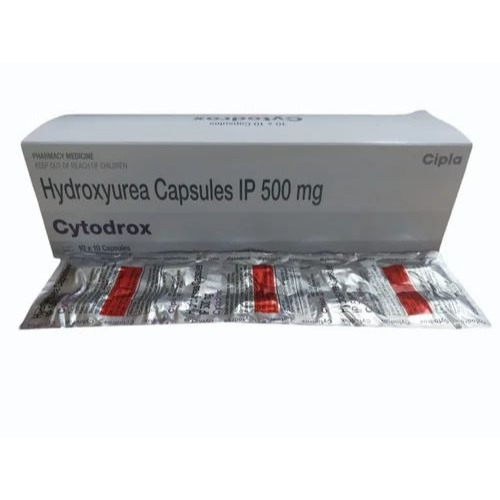 Cytodrox 500 (Hydroxyurea) 500mg 100 capsules multiple blister strips with carton packaging for oncology and sickle cell anemia treatment online pharmacy