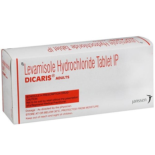 Dicaris Adults 30 tablets box, angled packaging shot showing side and front