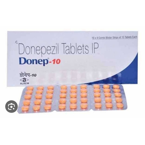 Donep 10mg tablets outer carton with multiple orange blister packs