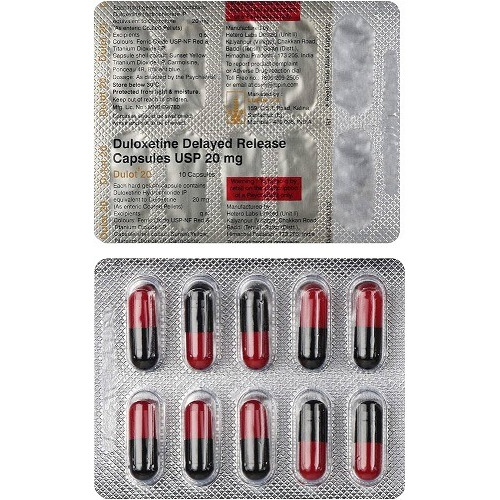 Dulot 20 blister strip showing capsule layout