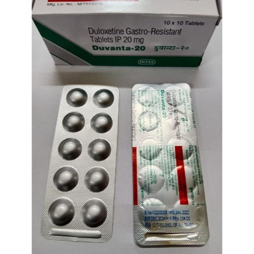 Duvanta 20 tablets box with blister pack side view