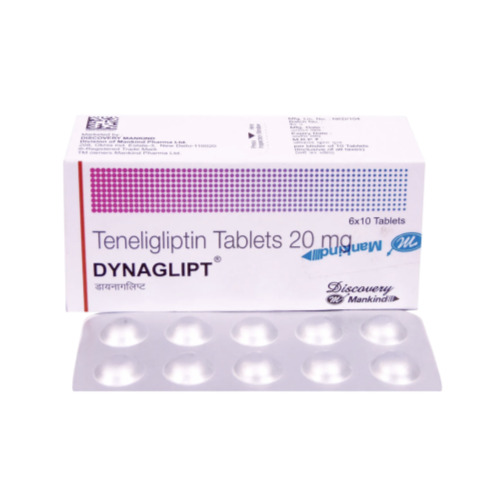 Dynaglipt 20 tablets box packaging with blister strips