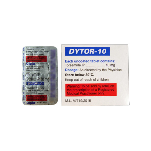 Dytor 10mg tablets 1500 count blister strip close-up with dosage imprint