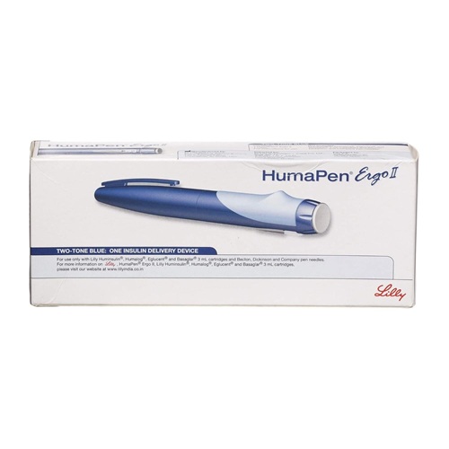 Eli Lilly HumaPen Ergo II reusable insulin pen blue color with box packaging diabetes care device online pharmacy