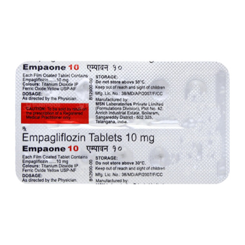 Empaone 10 100 tablets back side packaging