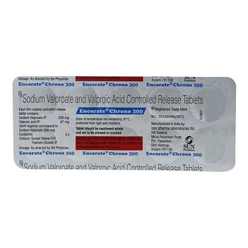 Encorate Chrono 300 100 Tablets blister strip close-up