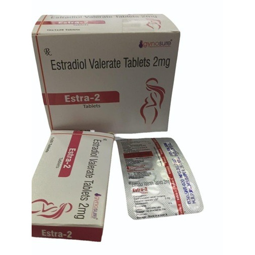 Estra 2 28 tablets box packaging estradiol estrogen replacement medicine online pharmacy