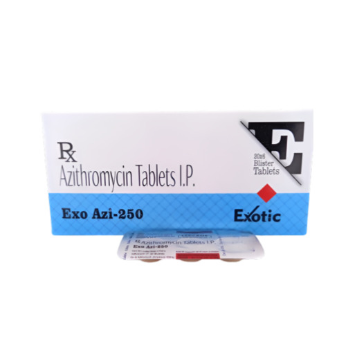 Exo Azi 250 tablets blister strip close-up