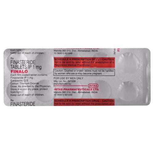 Finalo 1mg 100 Tablets blister strip close-up – finasteride tablets for hair loss