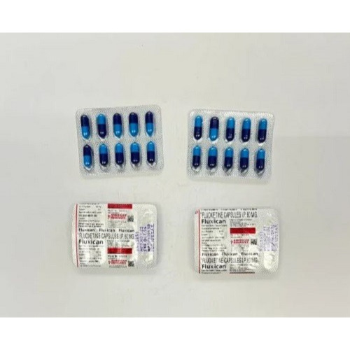 Fluxican 60 blister strip showing capsule layout