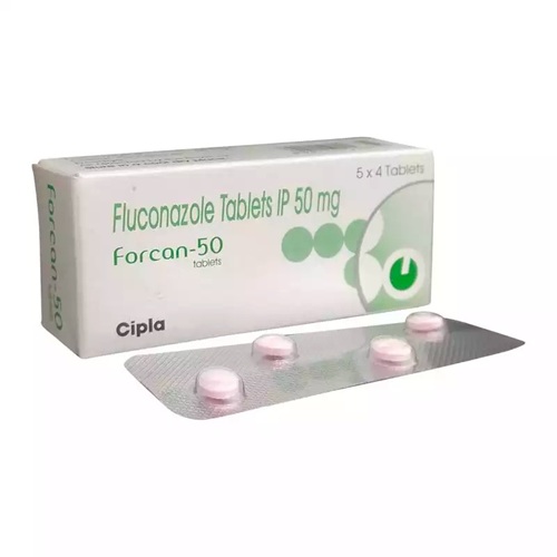 Forcan 50mg 20 tablets product box with blister sheets and printed details