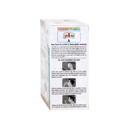 Formonide 100 Inhaler (Formoterol and Budesonide) branded carton with usage instructions