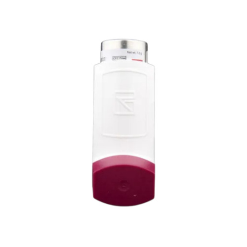 Formonide 400 Inhaler (Formoterol and Budesonide) upright purple inhaler device