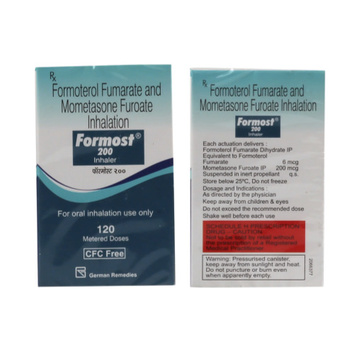 Formost 200 inhaler packaging with Cipla branding and dosage information