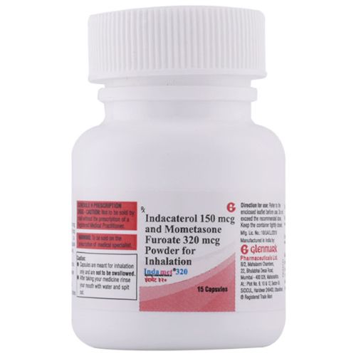 Indamet 320 inhalation powder rotacaps packaging with 15 capsules