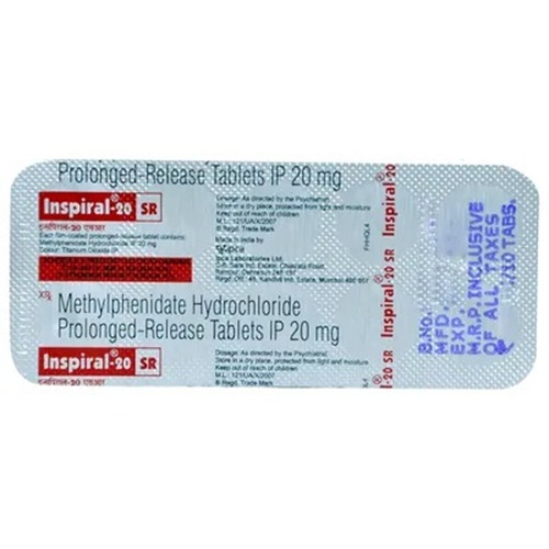 Inspiral 20 SR 100 Tablets blister strip close-up