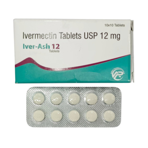 Iver-Ash 12 tablets box with multiple blister strips