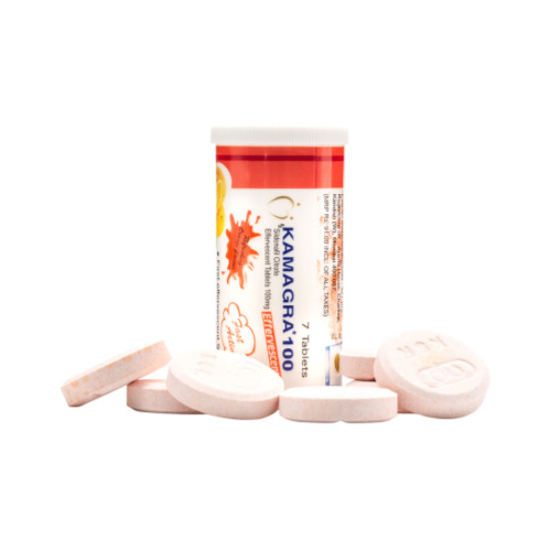 Kamagra Effervescent 100mg tube with tablets display