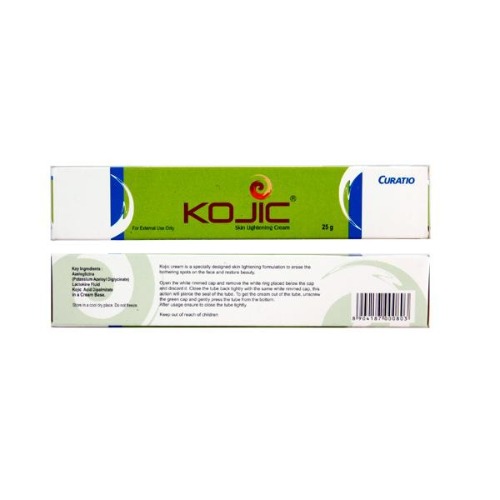 Kojic Skin Lightening Cream tube and outer box side view
