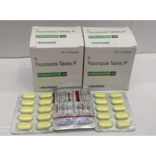 Konaqueen 100 (Hydroxychloroquine) 100mg 100 tablets blister packs and stacked carton boxes set display for malaria and autoimmune disease treatment online pharmacy